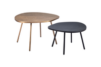 Set de tables basses Castelo en laiton et noir - Casavogue