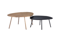 Set de tables basses Castelo en laiton et noir - Casavogue